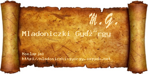Mladoniczki György névjegykártya