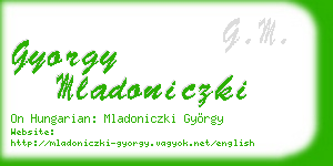gyorgy mladoniczki business card