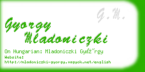 gyorgy mladoniczki business card